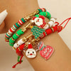 Christmas Bracelet Soft Pottery Beaded Letter Snowflake Handmade