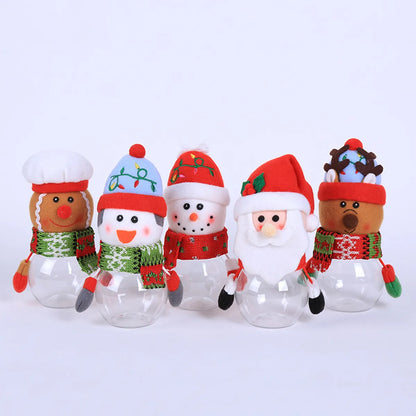 Christmas Candy Can Plastic Transparent Gift Box Elderly Snowman Elk Christmas Supplies Decoration Children'S Small Gifts