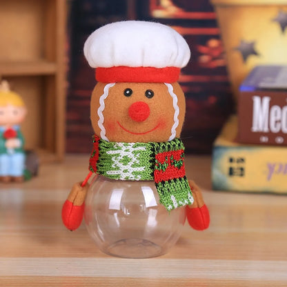 Christmas Candy Can Plastic Transparent Gift Box Elderly Snowman Elk Christmas Supplies Decoration Children'S Small Gifts