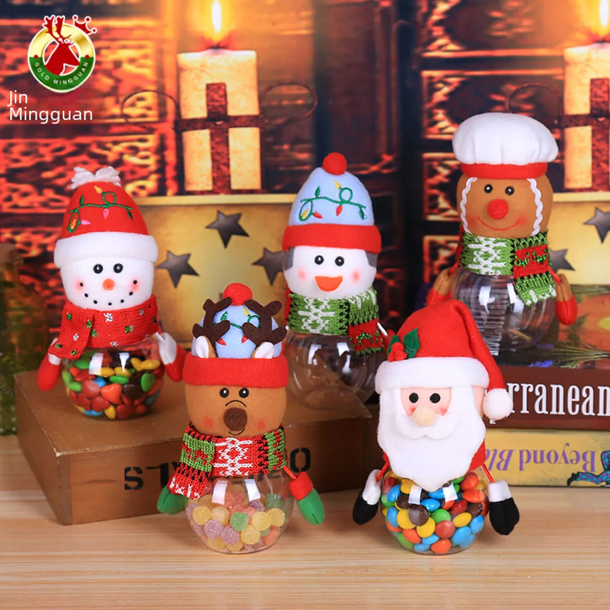 Christmas Candy Can Plastic Transparent Gift Box Elderly Snowman Elk Christmas Supplies Decoration Children'S Small Gifts