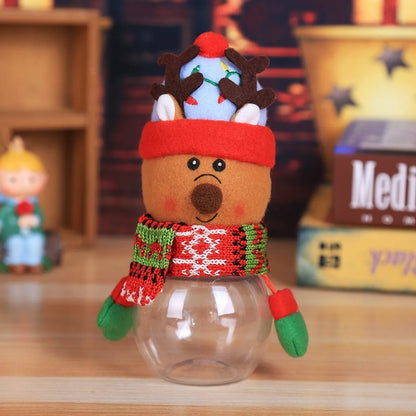 Christmas Candy Can Plastic Transparent Gift Box Elderly Snowman Elk Christmas Supplies Decoration Children'S Small Gifts