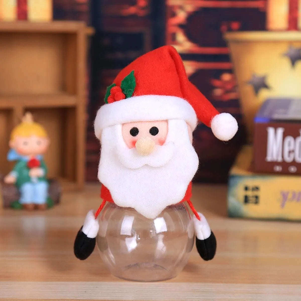 Christmas Candy Can Plastic Transparent Gift Box Elderly Snowman Elk Christmas Supplies Decoration Children'S Small Gifts