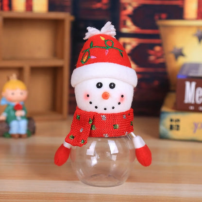 Christmas Candy Can Plastic Transparent Gift Box Elderly Snowman Elk Christmas Supplies Decoration Children'S Small Gifts