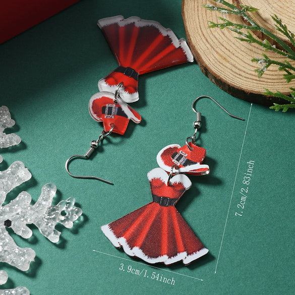 Christmas Carnival Party Elegant Fashion Acrylic Doublesided Earrings