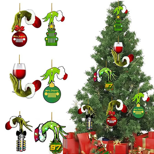 Christmas Cartoon Style Christmas Tree Letter Arylic Indoor Party Festival Hanging Ornaments