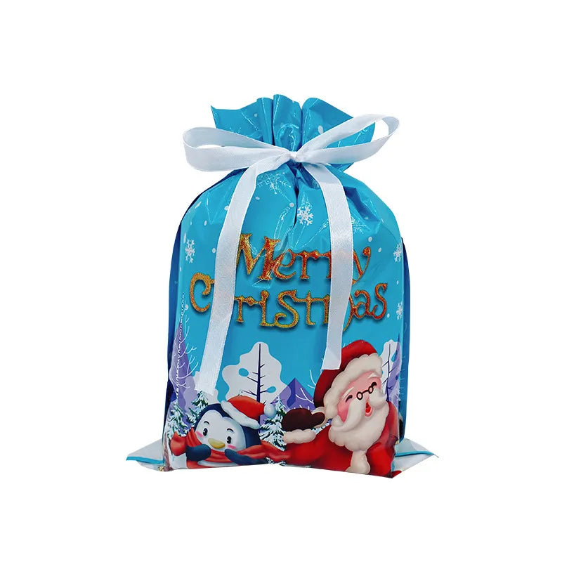 Christmas Cartoon Style Cute Santa Claus Plastic Family Gathering Party Festival Gift Bags