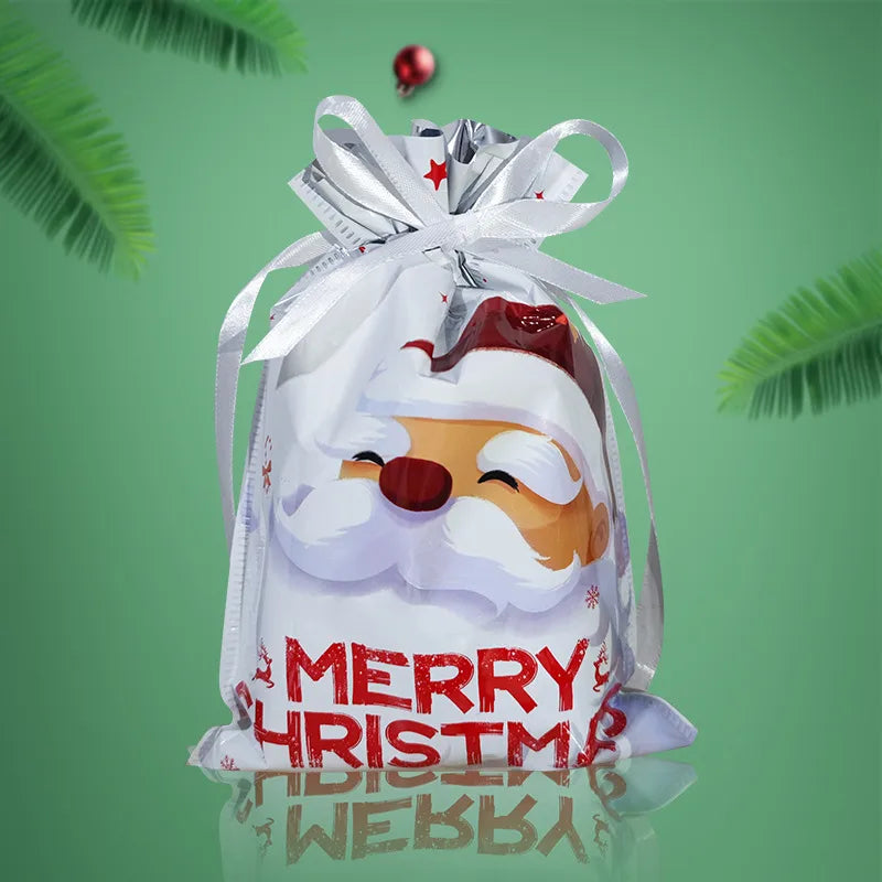 Christmas Cartoon Style Cute Santa Claus Plastic Family Gathering Party Festival Gift Bags