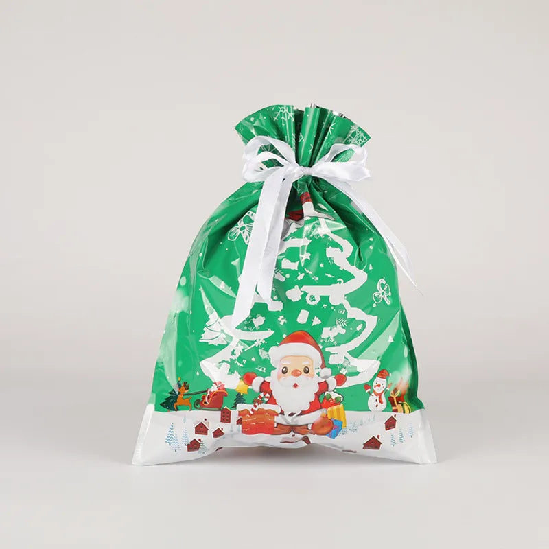 Christmas Cartoon Style Cute Santa Claus Plastic Family Gathering Party Festival Gift Bags