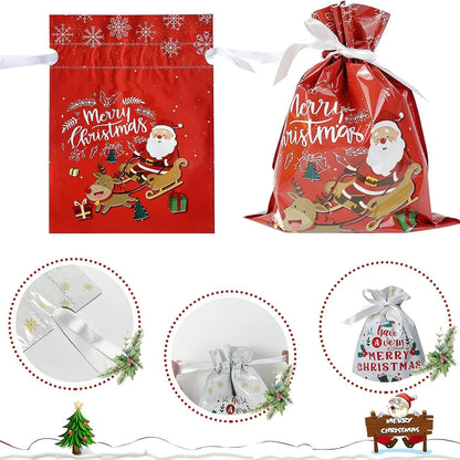 Christmas Cartoon Style Cute Santa Claus Plastic Family Gathering Party Festival Gift Bags