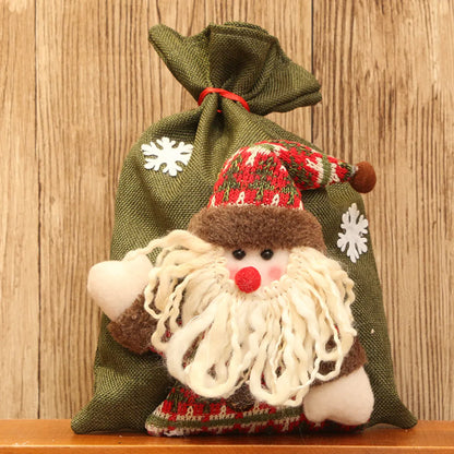 Christmas Cartoon Style Cute Santa Claus Snowman Elk Cloth Party Festival Gift Wrapping Supplies