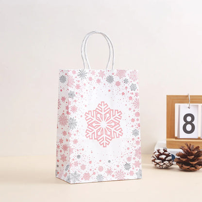 Christmas Cartoon Style Snowflake Kraft Paper Party Festival Gift Bags