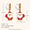 Christmas Cartoon Titanium Steel Earrings With Stainless Steel Ear Posts And Drip Oil Design For Women