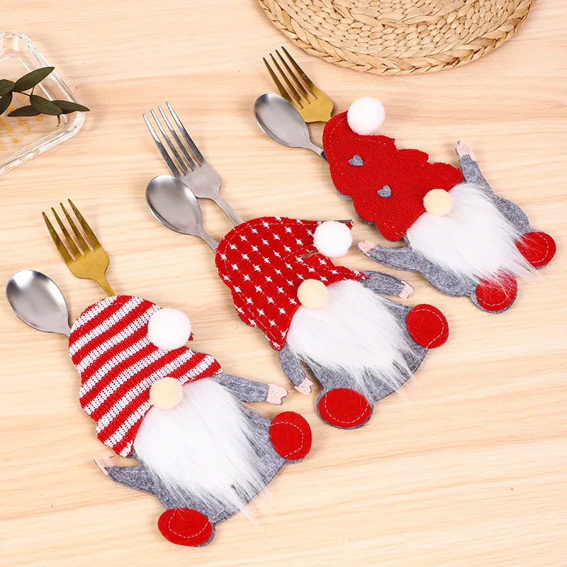 Christmas Casual Cute Doll Nonwoven Party Festival Cutlery Bag