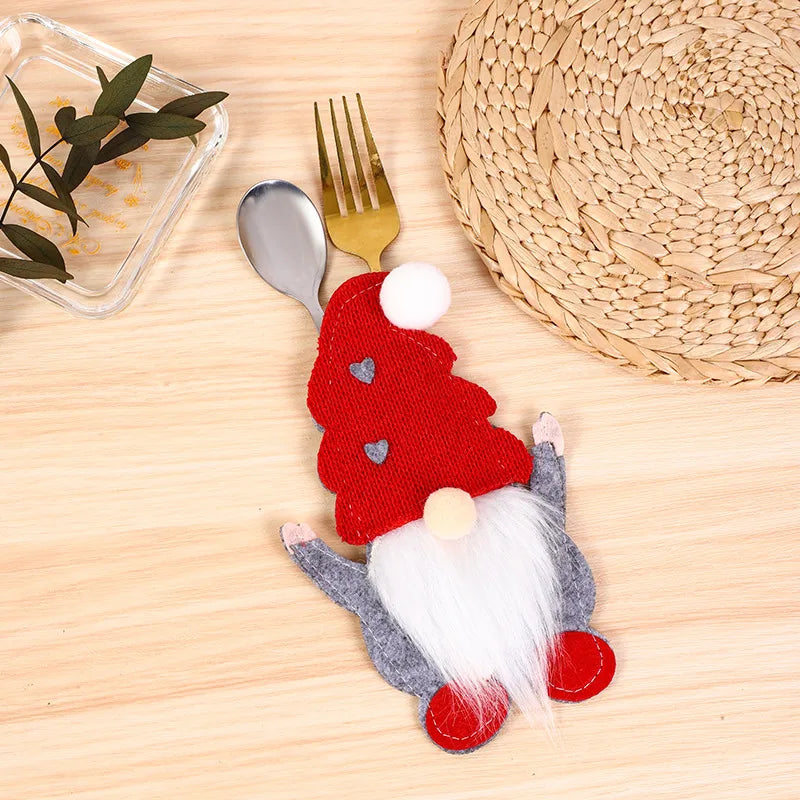 Christmas Casual Cute Doll Nonwoven Party Festival Cutlery Bag