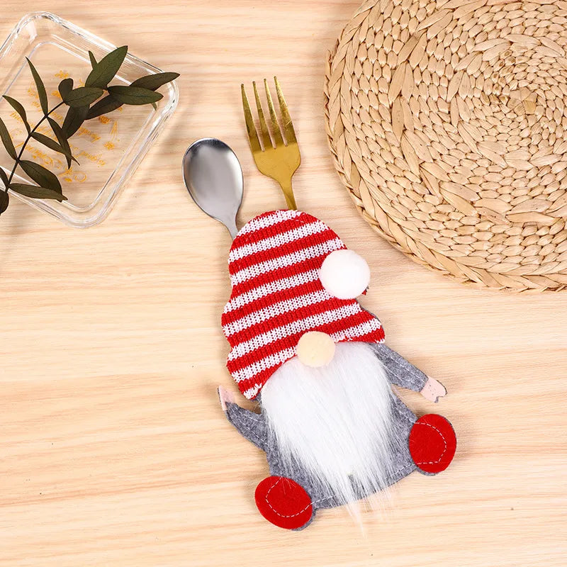 Christmas Casual Cute Doll Nonwoven Party Festival Cutlery Bag