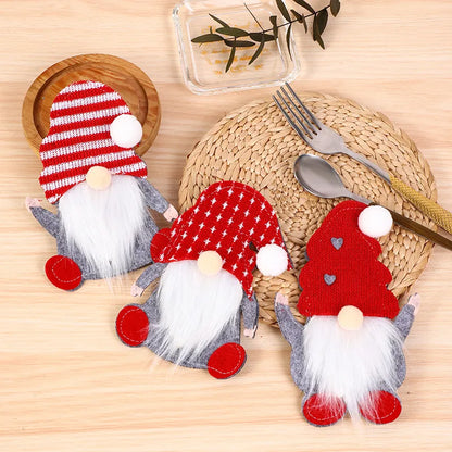 Christmas Casual Cute Doll Nonwoven Party Festival Cutlery Bag