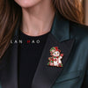 Christmas Cat Brooch Electroplated Alloy Glaze Drip Animal Pin For Unisex Festive Accessories