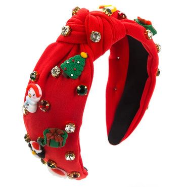 Christmas Christmas House Christmas Tree Santa Claus Cloth Rhinestone Hair Band