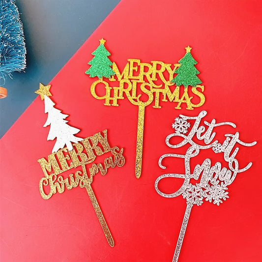 Christmas Christmas Tree Letter Arylic Party Cake Decorating Supplies 1 Piece