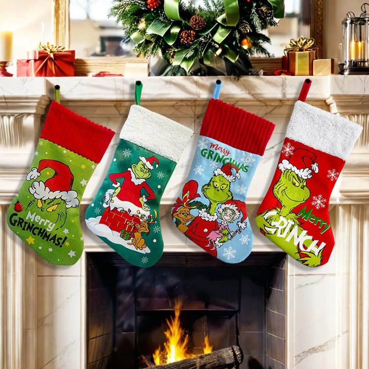 Christmas Cute Christmas Socks Monster Cloth Party Hanging Ornaments