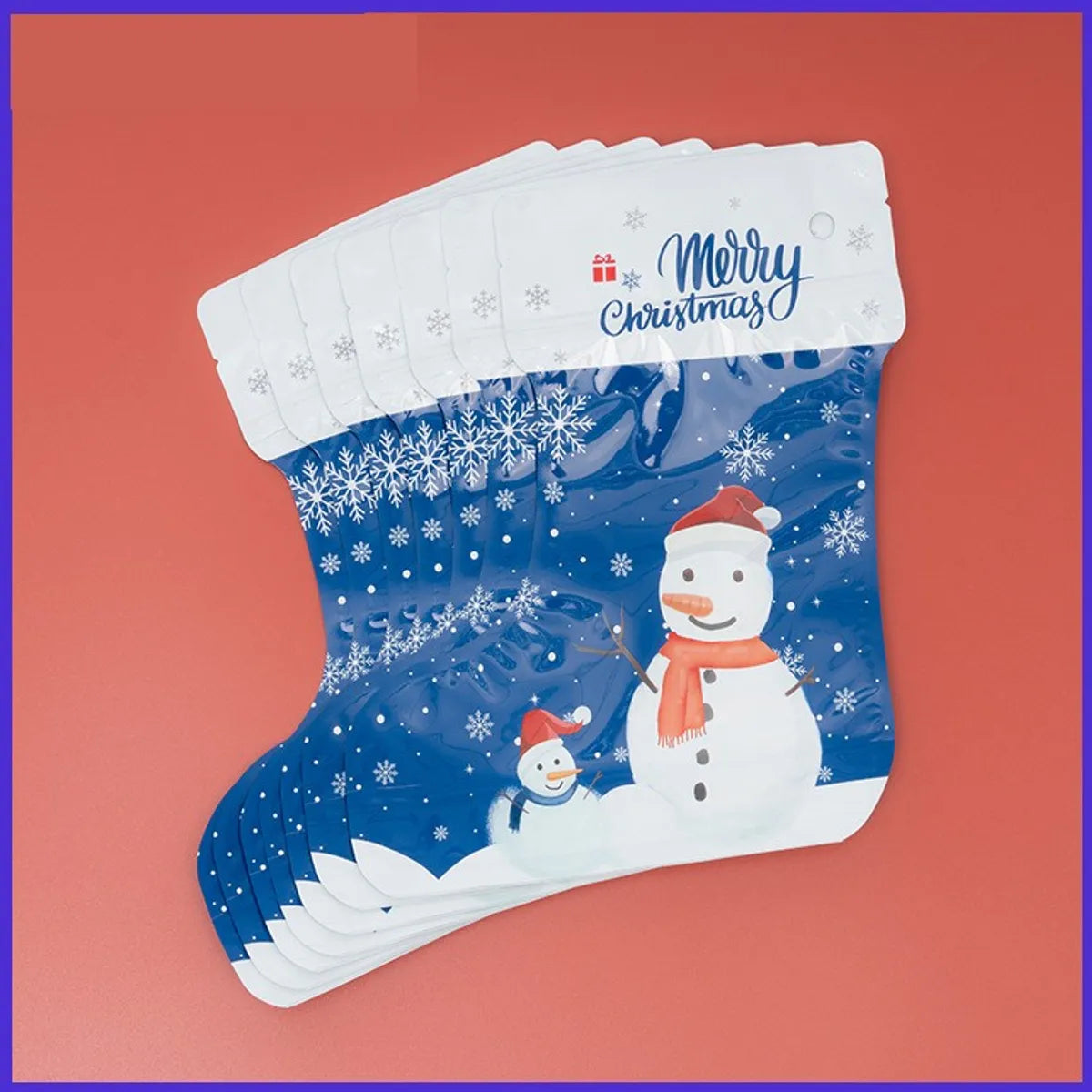 Christmas Cute Christmas Tree Santa Claus Christmas Socks Aluminum Laminated Films Composite Cpp Festival Gift Bags