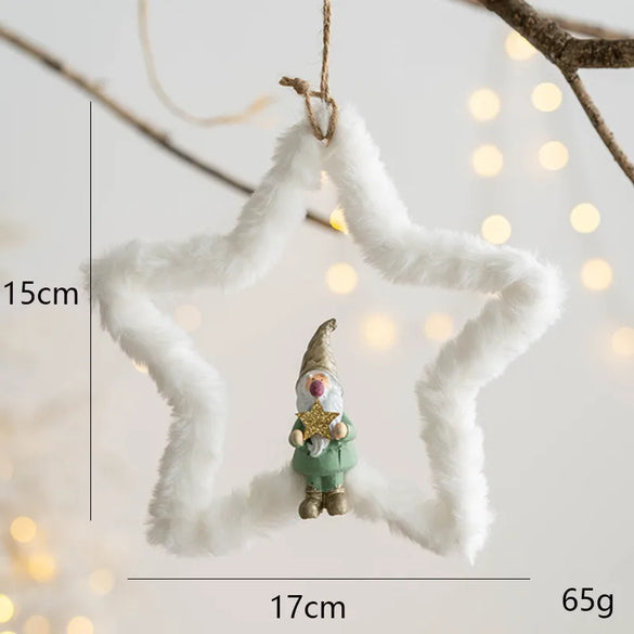 Christmas Cute Round Star Heart Shape Resin Party Hanging Ornaments 1 Piece