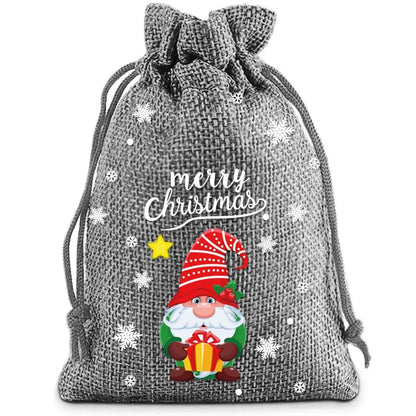 Christmas Cute Santa Claus Letter Snowman Linen Party Festival Gift Bags