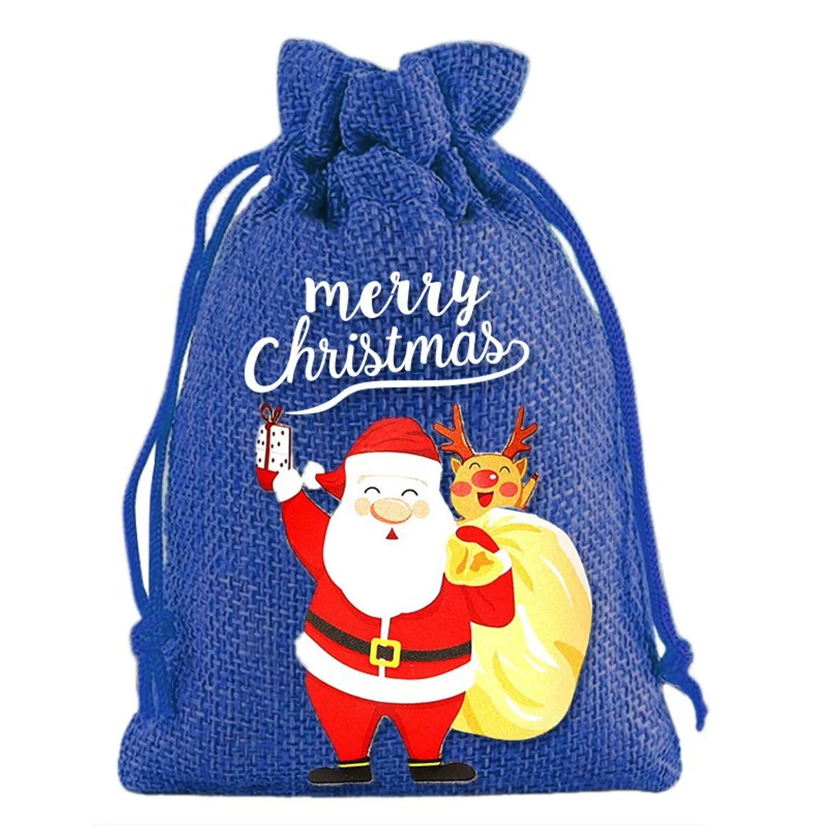 Christmas Cute Santa Claus Letter Snowman Linen Party Festival Gift Bags