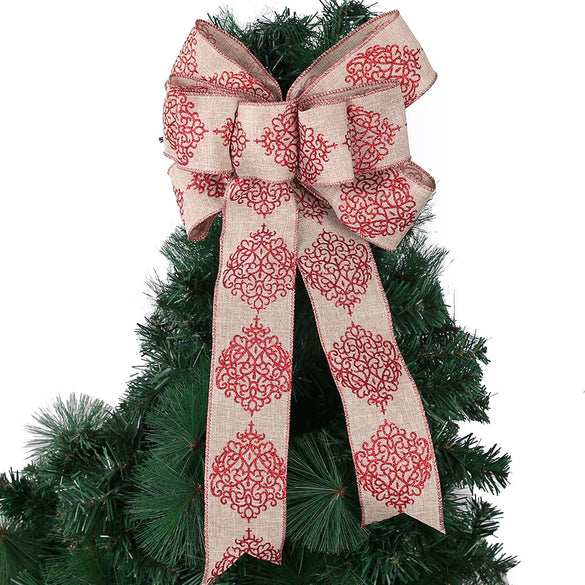 Christmas Decoration Red Bow Cotton Cloth Christmas Tree Decorations For Shopping Mall Hotel