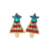 Christmas Earrings Alloy Snowflake Diamond Bell Christmas Tree Cartoon Character Rhombus Ushaped Dropshaped Geometric Animal Zodiac Electroplated
