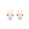 Christmas Earrings Alloy Snowflake Diamond Bell Christmas Tree Cartoon Character Rhombus Ushaped Dropshaped Geometric Animal Zodiac Electroplated