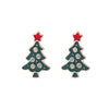 Christmas Earrings Alloy Snowflake Diamond Bell Christmas Tree Cartoon Character Rhombus Ushaped Dropshaped Geometric Animal Zodiac Electroplated