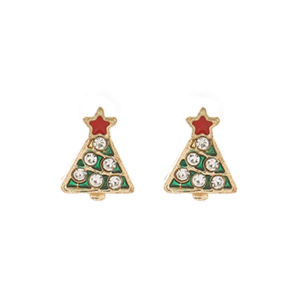 Christmas Earrings Alloy Snowflake Diamond Bell Christmas Tree Cartoon Character Rhombus Ushaped Dropshaped Geometric Animal Zodiac Electroplated