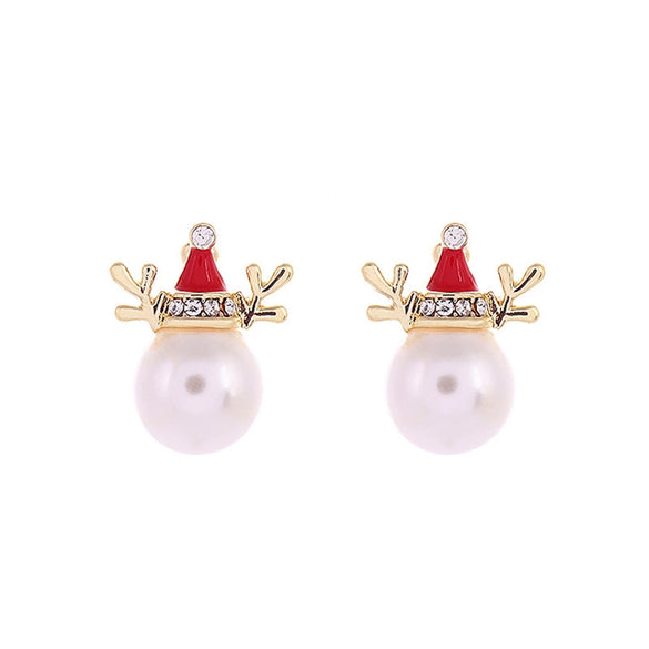 Christmas Earrings Alloy Snowflake Diamond Bell Christmas Tree Cartoon Character Rhombus Ushaped Dropshaped Geometric Animal Zodiac Electroplated