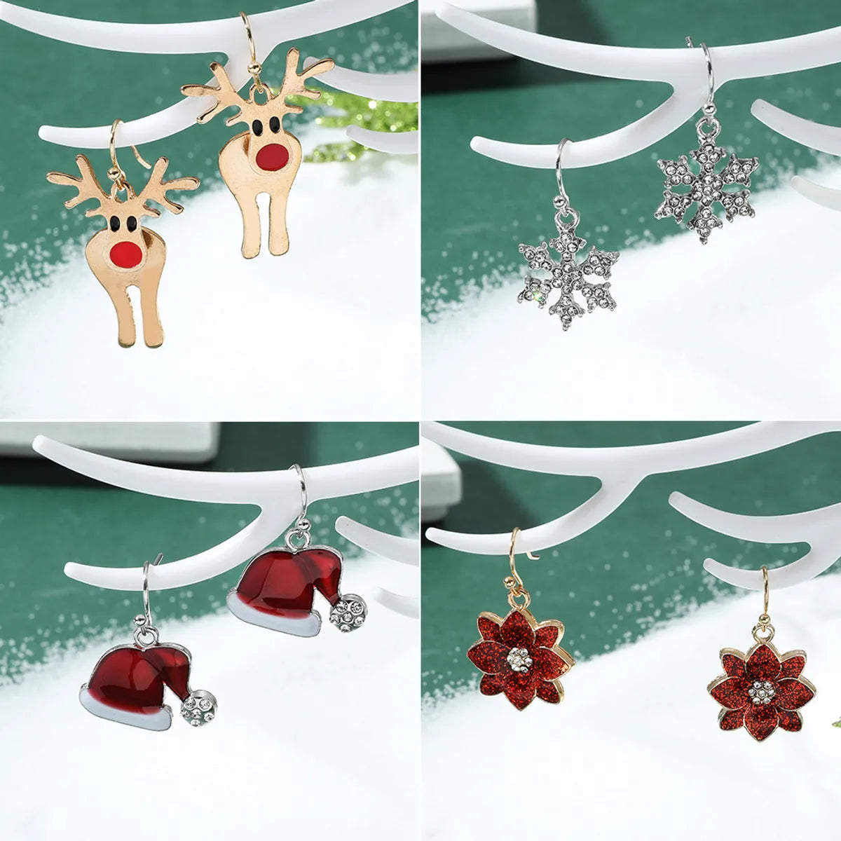 Christmas Plating Alloy No Inlaid Earrings Ear Studs