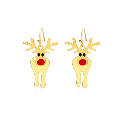 Christmas Plating Alloy No Inlaid Earrings Ear Studs