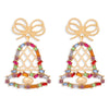 Christmas Element Earrings Creative Funny Rice Beads Snowman Earrings Diamond Bells Christmas Tree Earrings