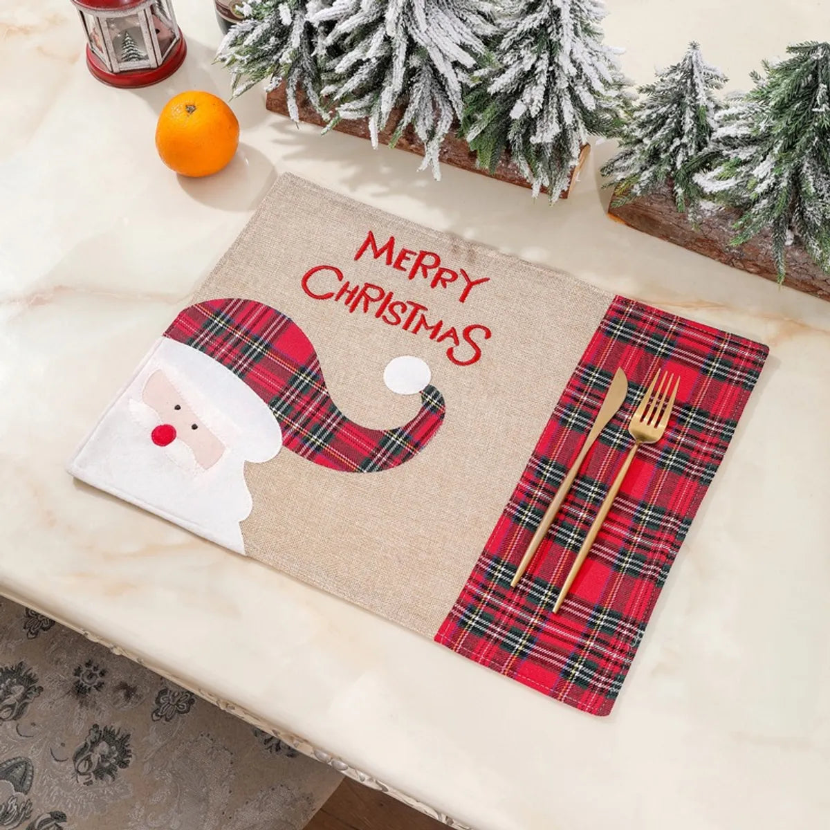 Christmas Fashion Elk Cloth Party Table Mat 1 Piece