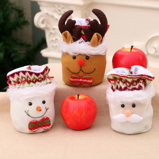 Christmas Gift Bag Candy Bag Apple Bag Cartoon Santa Claus Plush Closed Mouth Gift Bag Nhmv155567