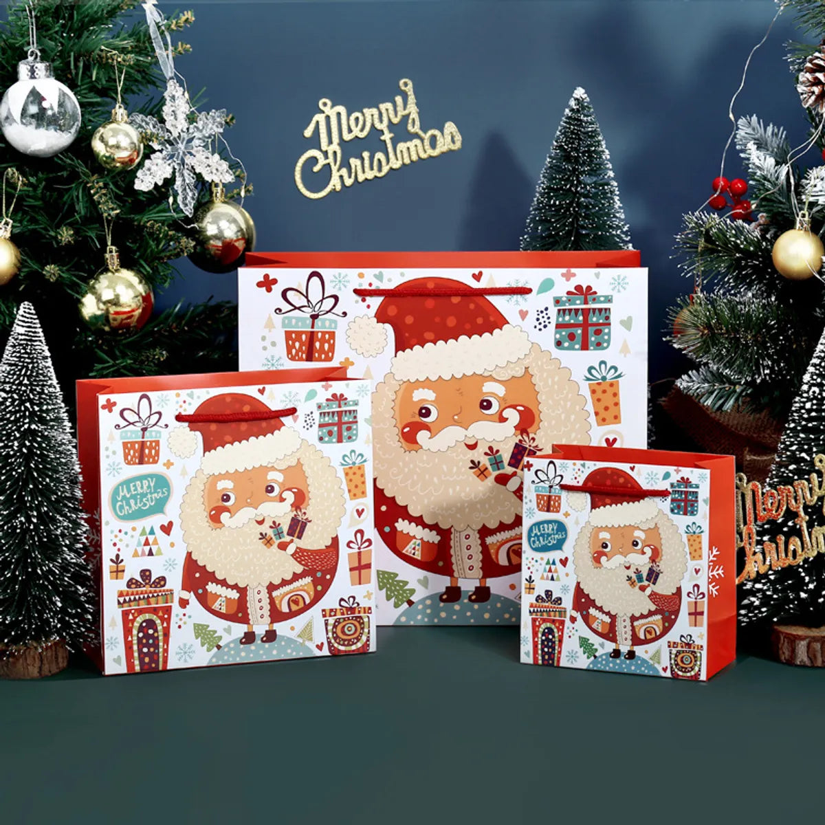 Christmas Gift Bag Santa Claus Tote Bag Gift Bag Christmas Day Exquisite Cartoon Gift Bag Paper Bag