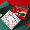 Christmas Gift Box With Red Joy Design Card And Raffia Detail Uv Finish Special Paper Folding Box With Separate Lid And Base