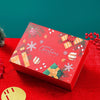Christmas Gift Box With Red Joy Design Card And Raffia Detail Uv Finish Special Paper Folding Box With Separate Lid And Base