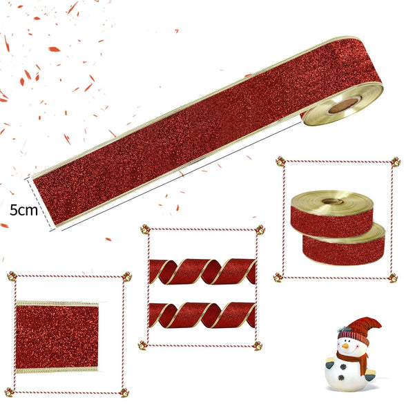 Christmas Glitter Ribbon Cloth Mechanical Holiday Party Decoration