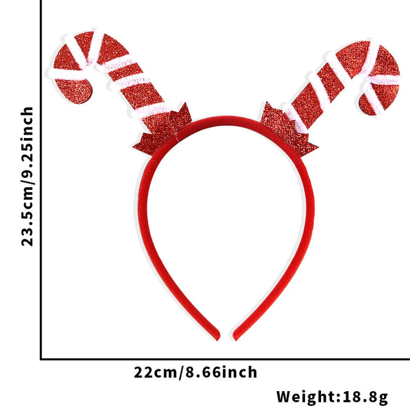 Christmas Hair Band Bow Antler Head Buckle Plastic Cartoon Christmas Tree Snowman Headwear For Children