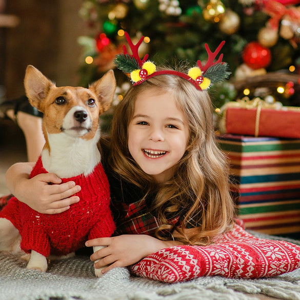 Christmas Hair Band Plastic Flocking Antler Cartoon Headwear