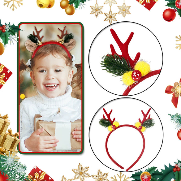 Christmas Hair Band Plastic Flocking Antler Cartoon Headwear