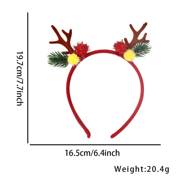 Christmas Hair Band Plastic Flocking Antler Cartoon Headwear