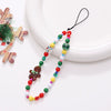 Christmas Mobile Phone Chain Acrylic Beaded With Santa Claus And Short Christmas Tree Pendants Electroplated Wrist Strap Antilost Chain With Love Heart Water Drop Bell Patterns