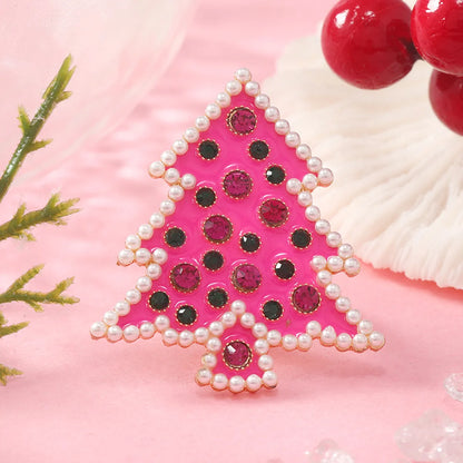 Christmas Modern Style Streetwear Christmas Tree Gold Plated Rhinestones Alloy Wholesale Rings