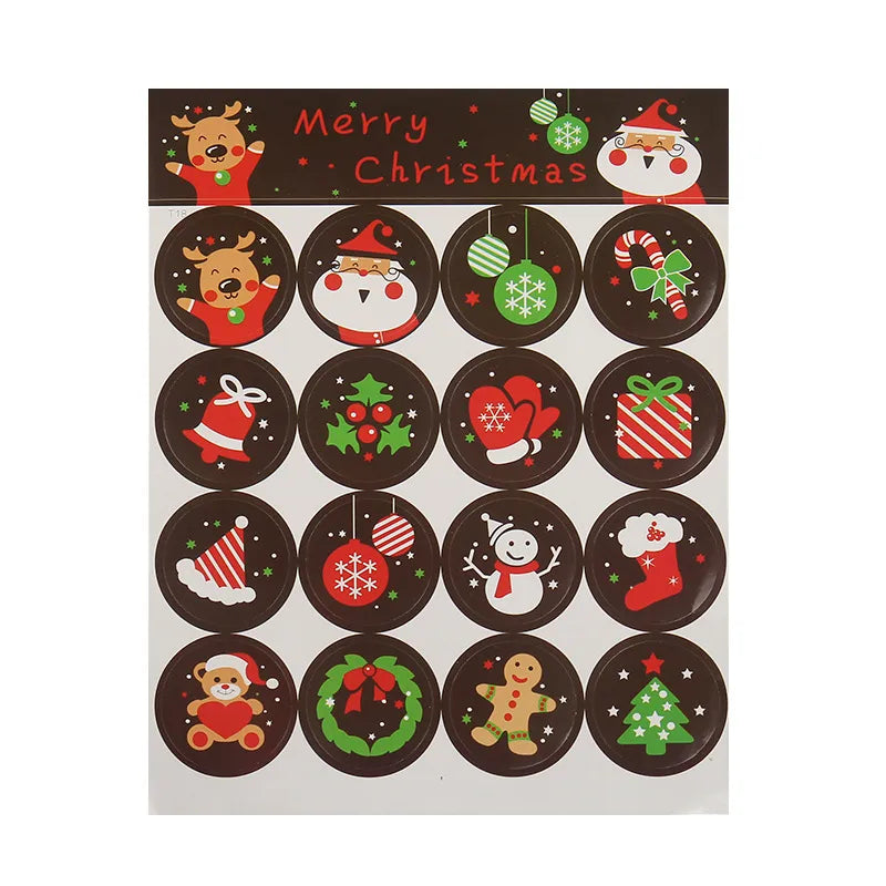 Christmas Multi-Style Santa Claus Gift Sealed Sticker Adhesive Label